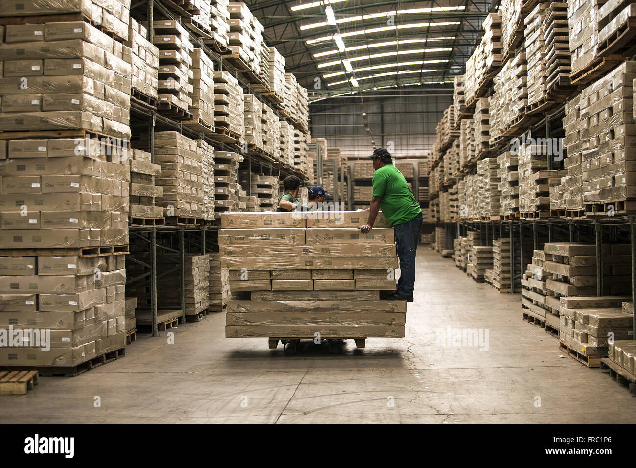 Workers` in the stock of wood in furniture factory Stock Photo Alamy